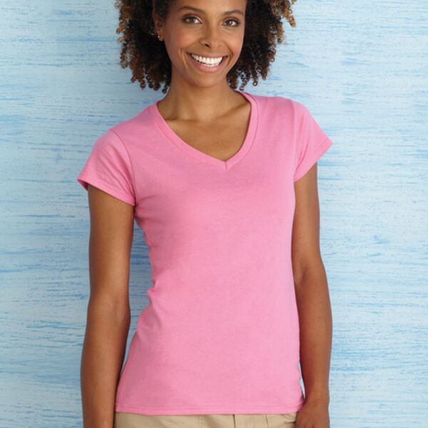 Gildan Ladies Soft Style V Neck T-Shirt Thumbnail